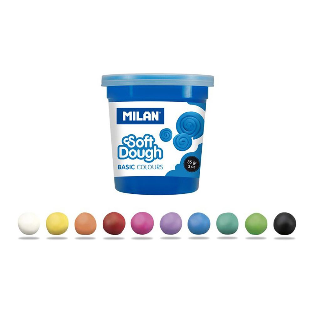 Caixa de 10 frascos de 85g plasticina básico soft dough milan - Image 3