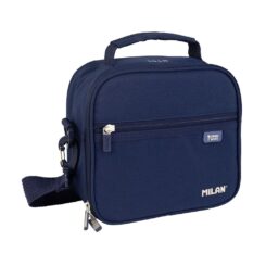Saco térmico para alimento série 1918 azul marinho com 3 recipientes 3,5 L