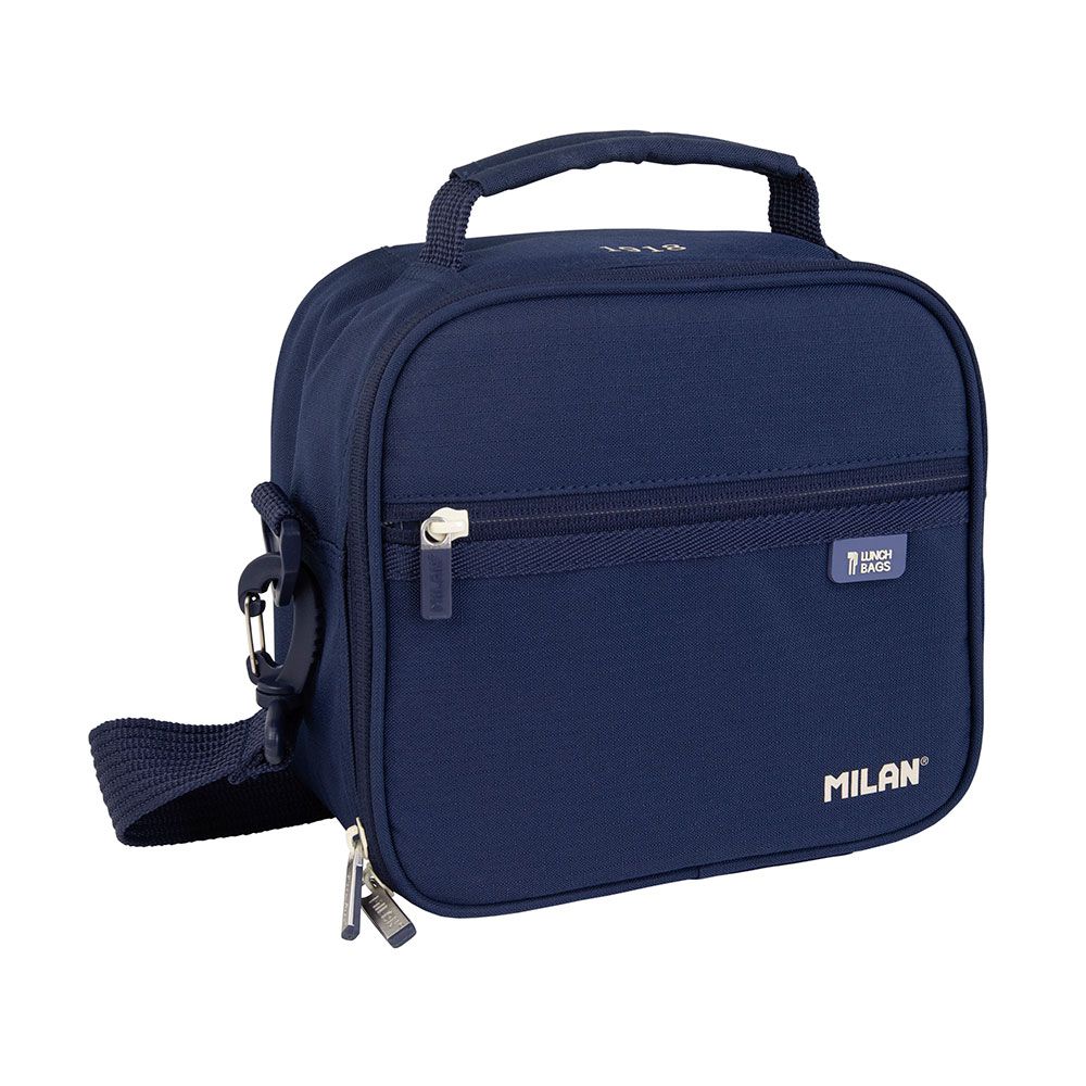 Saco térmico para alimento série 1918 azul marinho com 3 recipientes 3,5 L