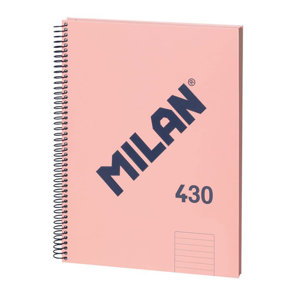 Caderno pautado A4 (7mm) rosa. comespiral.