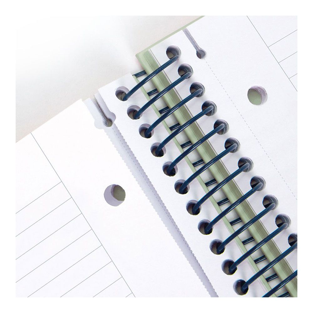 Caderno A4 com espiral pautada 7 mm verde - Image 3