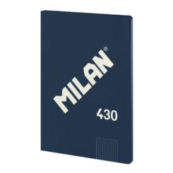 Caderno quadriculado colado A4, azul-marinho