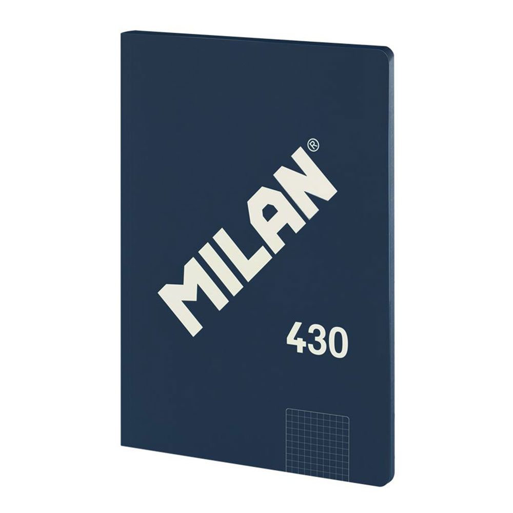 Caderno quadriculado colado A4, azul-marinho