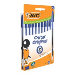 Blister de caneta cristal azul 10 unidades