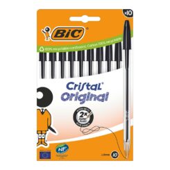 Blister de caneta cristal preto 10 unidades