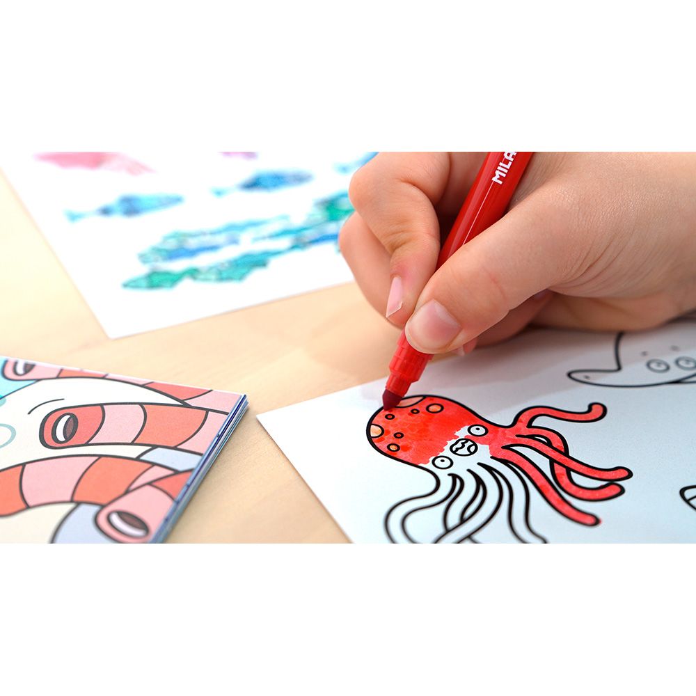 Caderno com adesivos para colorir azul odissey - Image 5
