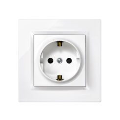 Plugue 2P+T tipo F branco com quadro