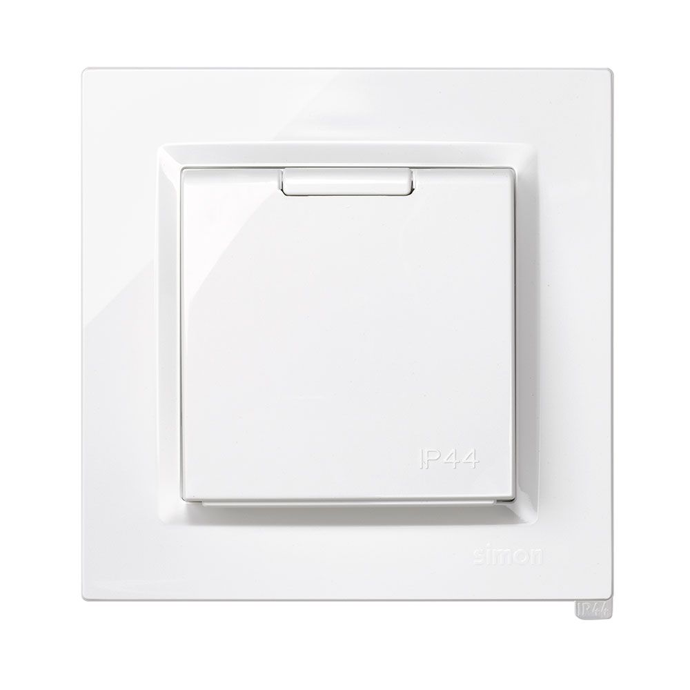 Plug monobloco 2P+T tipo F branco