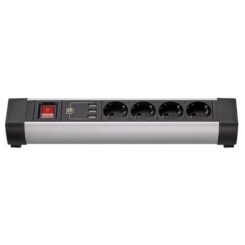 Base múltipla com fixação 4 tomadas + 3 USB 1,5 m de cabo