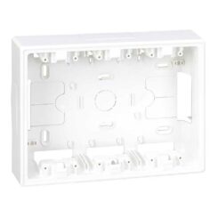 Caixa base superfície parede para 3 elementos duplos, branco, simon 500 cima