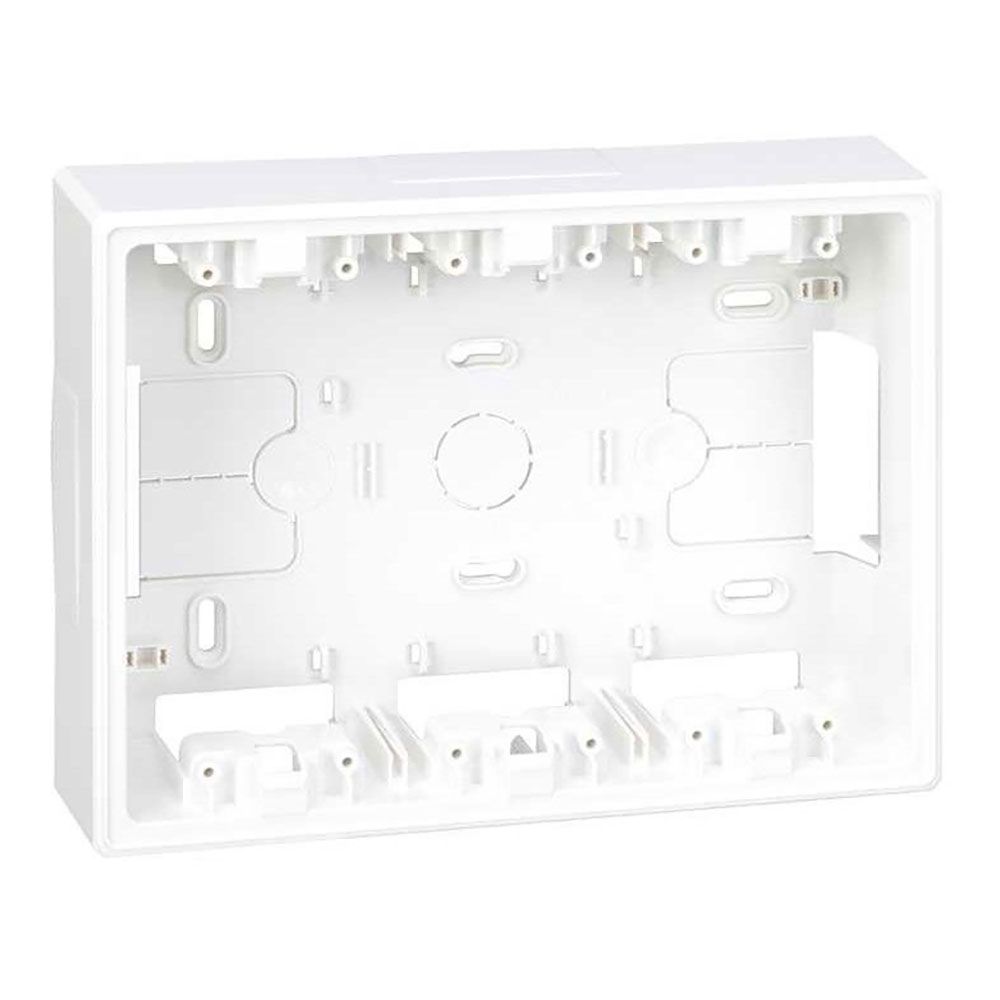 Caixa base superfície parede para 3 elementos duplos, branco, simon 500 cima