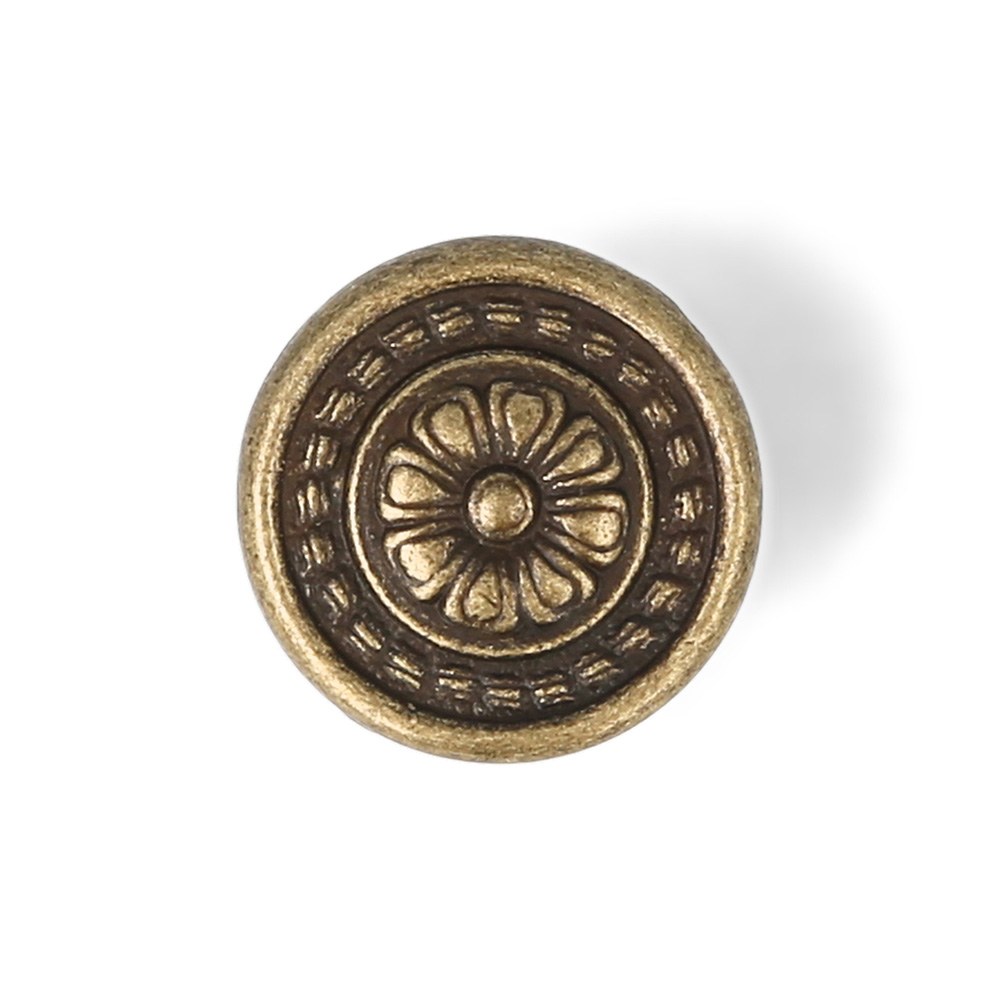 Puxador para móvel, modelo 1093, em zamak com acabamento em pele velha, ø30 mm
