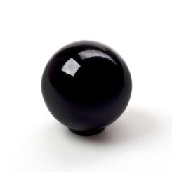 Puxador para móveis, modelo 308, fabricado em ABS com acabamento preto, Ø28 mm