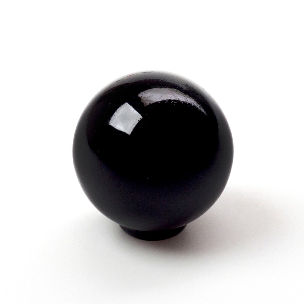 Puxador para móveis, modelo 308, fabricado em ABS com acabamento preto, Ø28 mm