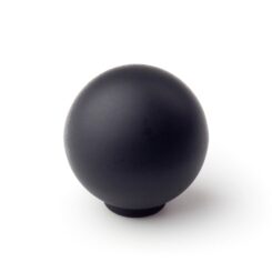 Puxador para móveis, modelo 308, fabricado em ABS com acabamento preto fosco, Ø28 mm