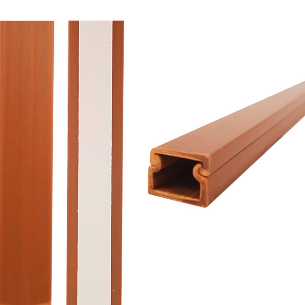 Mini calha adesiva 2m 10 x 10 mm madeira escura (preço/metro)