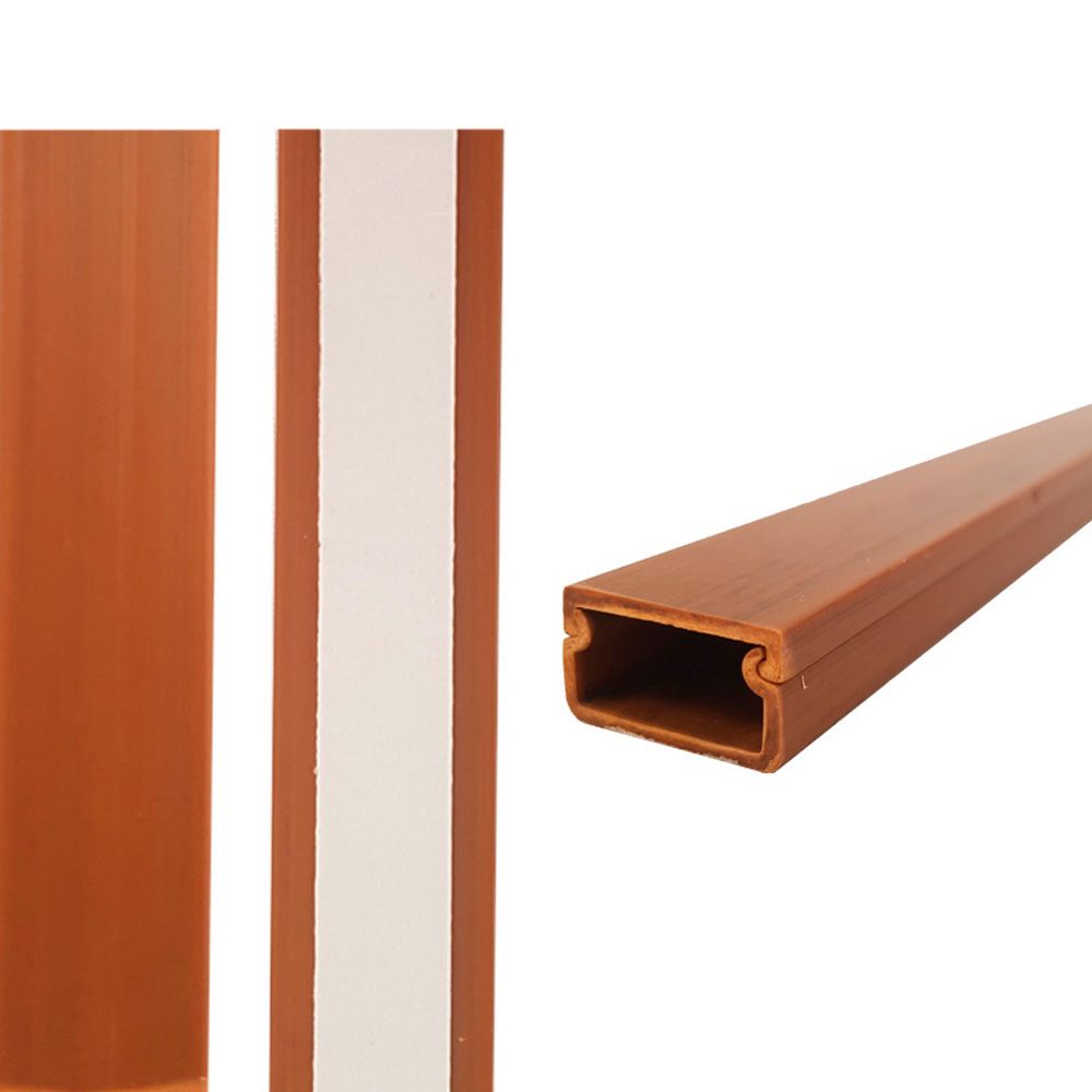 Mini calha adesiva 2m 19x11mm COR madeira escura (preço/metro)