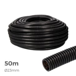 Tubo anelado para interior medida 23mm CE M-32 preto euro/m
