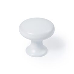 Puxador para móveis, modelo 760, em zamac com acabamento branco fosco, Ø20 mm, blister 4 un