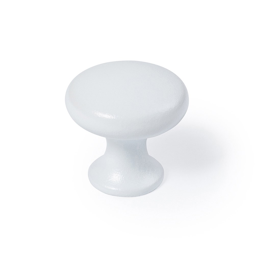 Puxador para móveis, modelo 760, em zamac com acabamento branco fosco, Ø20 mm, blister 4 un