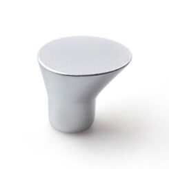 Pómulo para móvel, modelo 762, de zamak com acabamento cromo mate, Ø16 mm, blister 4 un