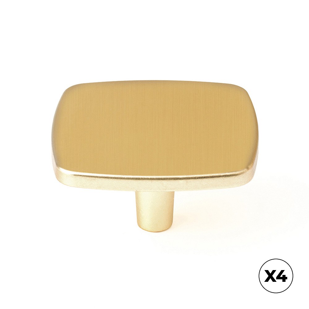 Puxador para móveis, modelo 778, zamak com acabamento ouro fosco, ø40 mm, blister 4 unidades