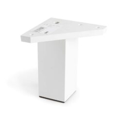 Pé de canto quadrado, modelo 972, em plástico ABS, 42 x 42 x 100 mm, branco