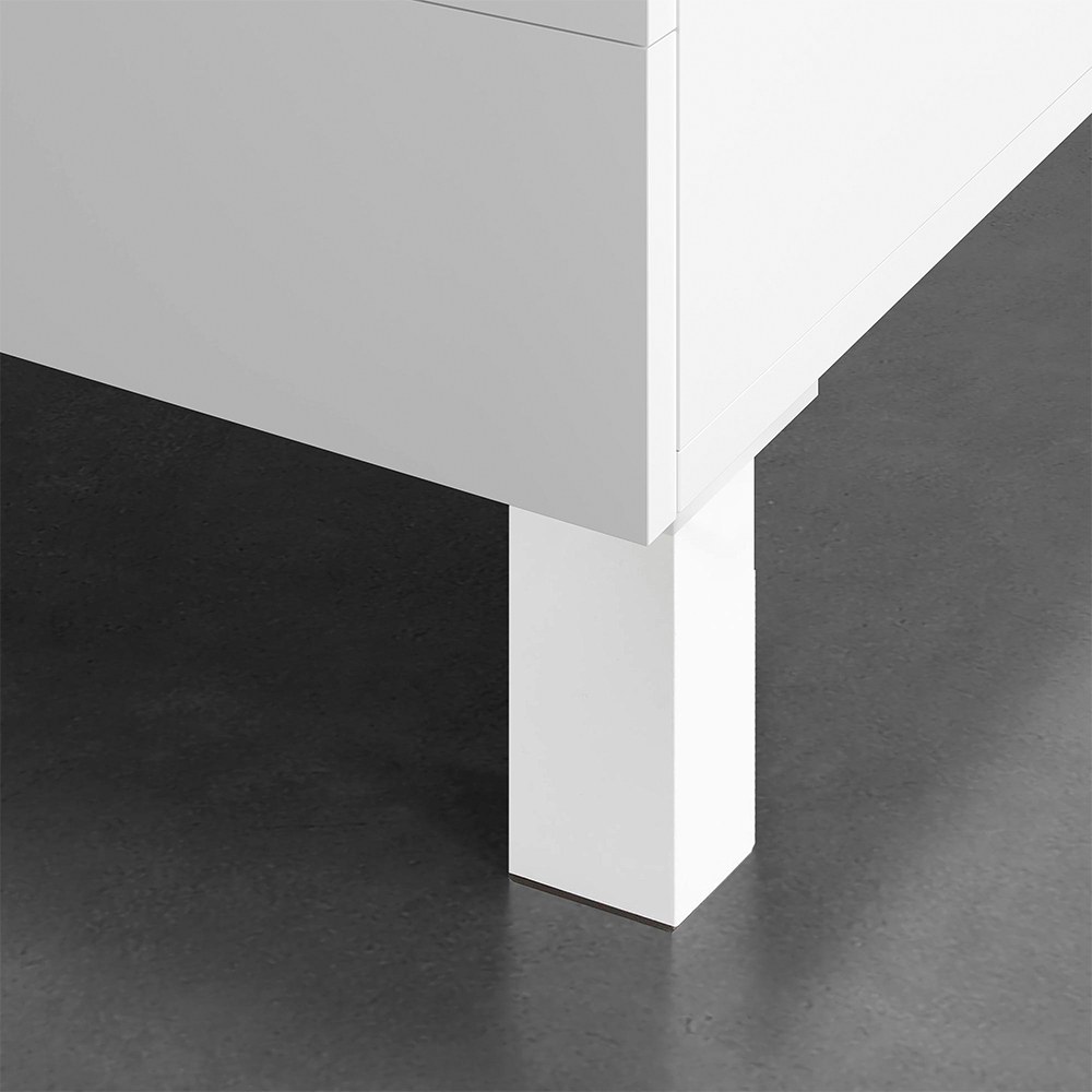 Pé de canto quadrado, modelo 972, em plástico ABS, 42 x 42 x 100 mm, branco - Image 2