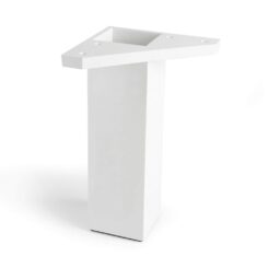 Pé de canto quadrado, modelo 972, em ABS, 42 x 42 x 150 mm, branco