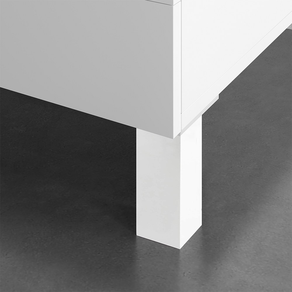Pé de canto quadrado, modelo 972, em ABS, 42 x 42 x 150 mm, branco - Image 2