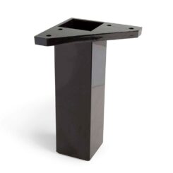 Pé de canto quadrado, modelo 972, em ABS, 42 x 42 x 150 mm, preto