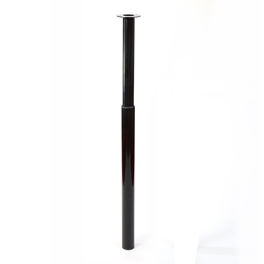 Pé cilíndrico extensível, modelo 406E, em aço com acabamento preto, Ø60 x 710/1100 mm