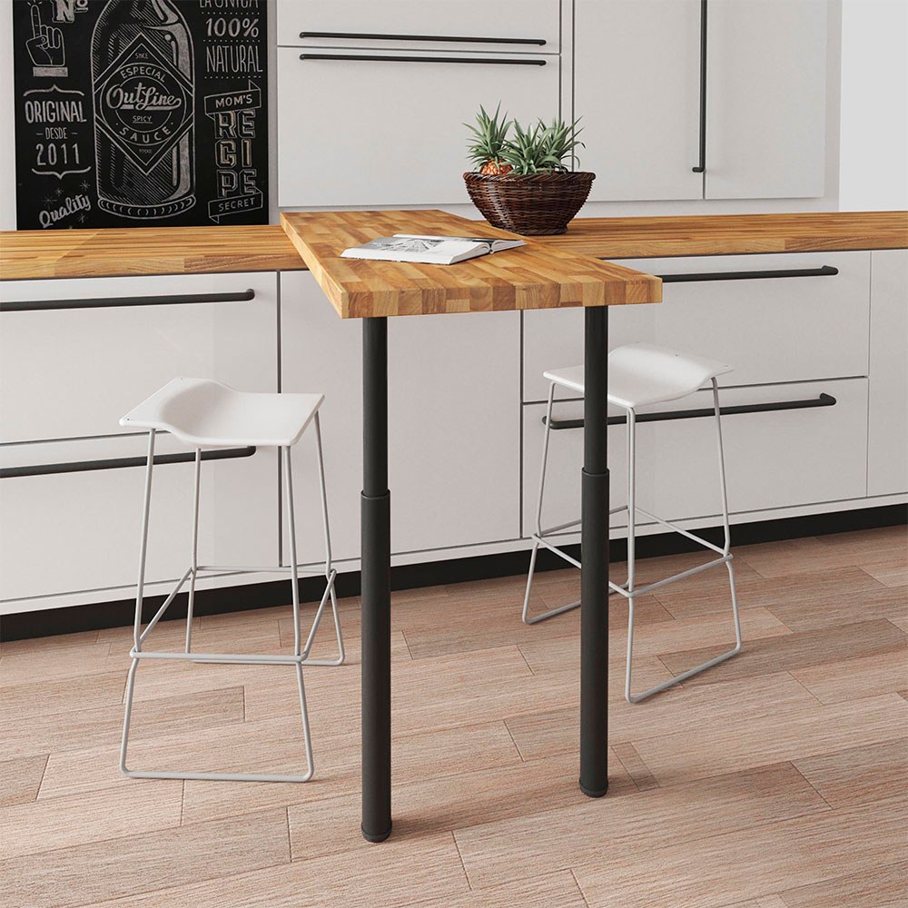 Pé cilíndrico extensível, modelo 406E, em aço com acabamento preto, Ø60 x 710/1100 mm - Image 2