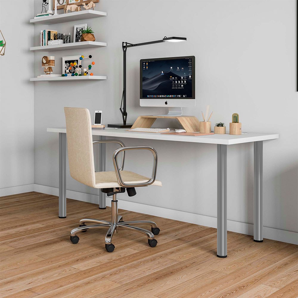 Pé cilíndrico de mesa, modelo 4406, de aço em COR alumínio, Ø60 x 710 mm, 4 un - Image 2