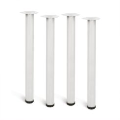 Perna de mesa cilíndrica, modelo 4406, em aço branco, ø60 x 710 mm, 4 peças