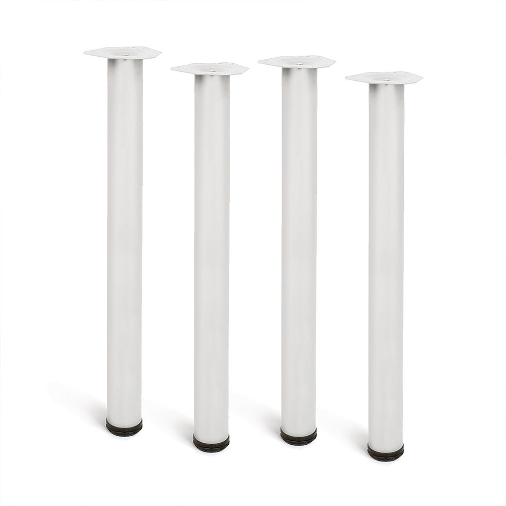 Perna de mesa cilíndrica, modelo 4406, em aço branco, ø60 x 710 mm, 4 peças