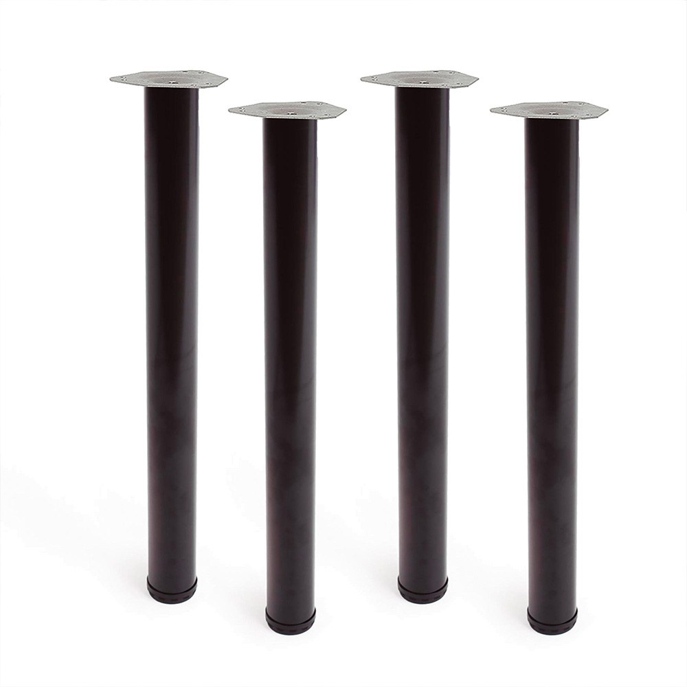 Perna de mesa cilíndrica, modelo 4406, aço preto, ø60 x 710 mm, 4 peças