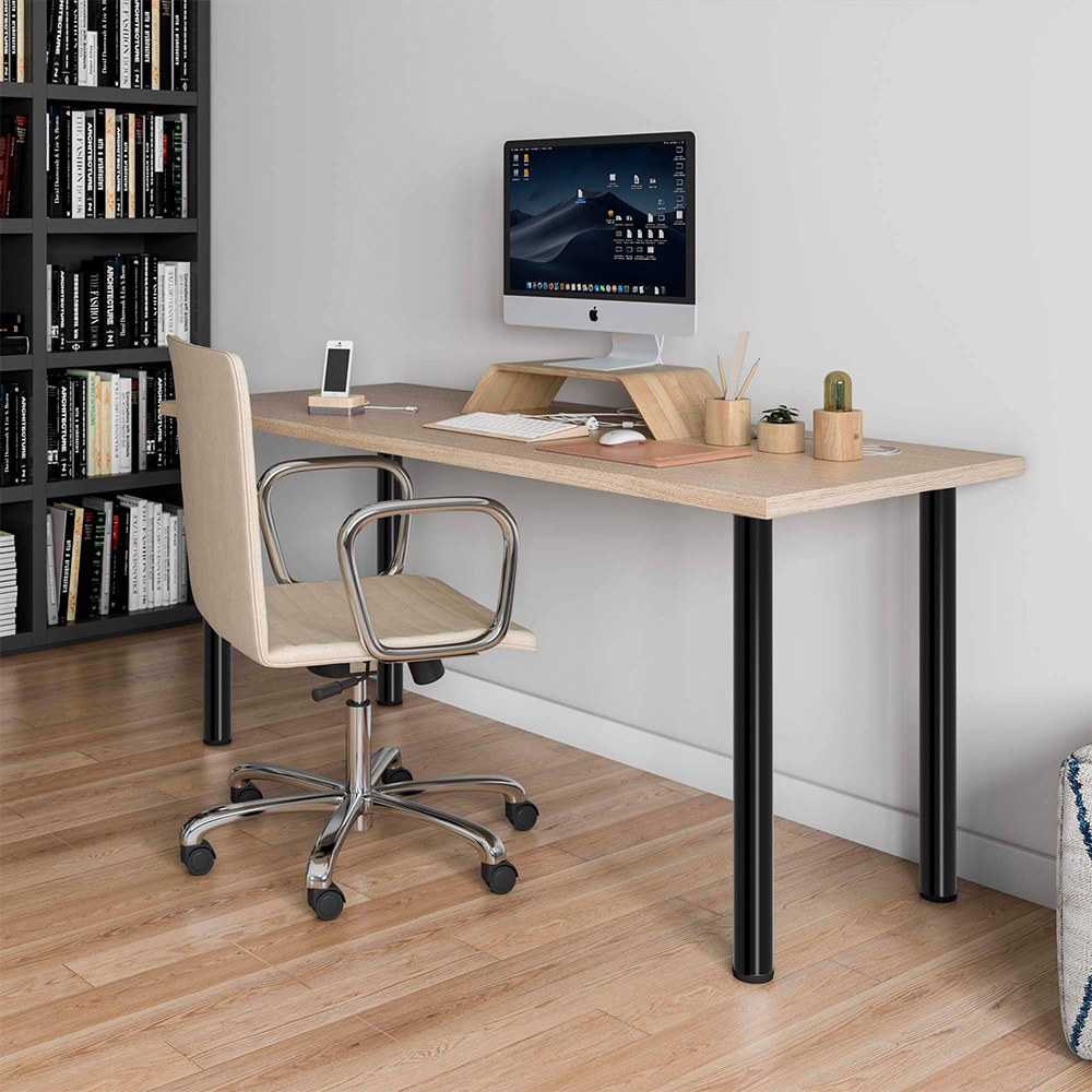 Perna de mesa cilíndrica, modelo 4406, aço preto, ø60 x 710 mm, 4 peças - Image 2