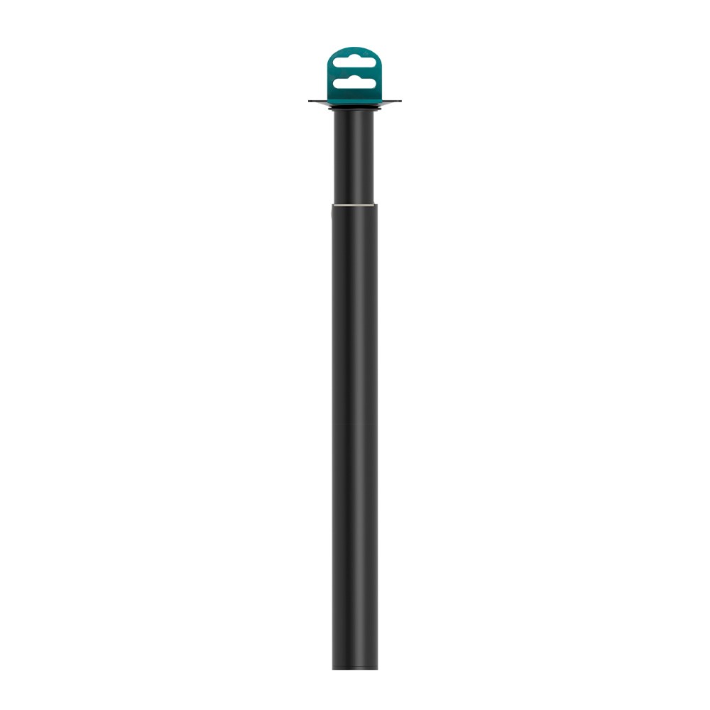 Pé redondo de aço, extensível, modelo 401E, com acabamento em preto, Ø30 x 300/500 mm.