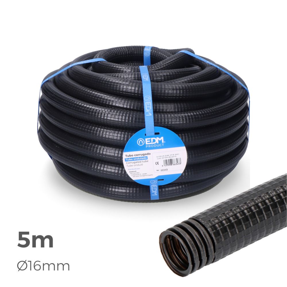 Tubo anelado para exterior medida 16mm M-25 5m ECE