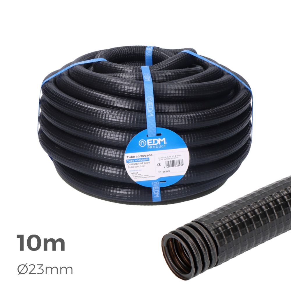 Tubo anelado para exterior medida 23mm M-32 10m CE