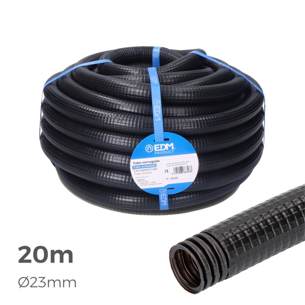 Tubo anelado para exterior medida 23mm M-32 20m CE