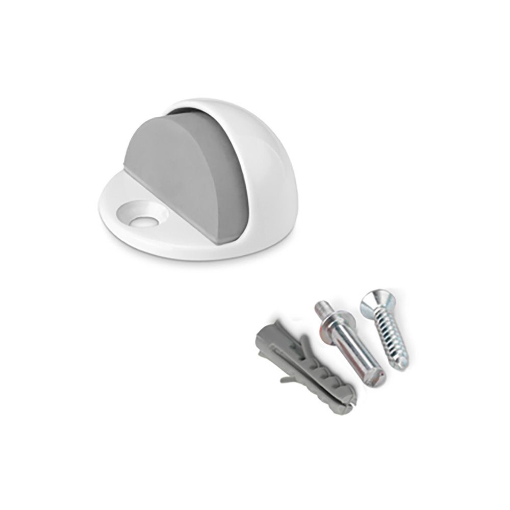 INOFIX Batente de porta, metal e silicone com acabamento branco, fixação por parafuso, blister