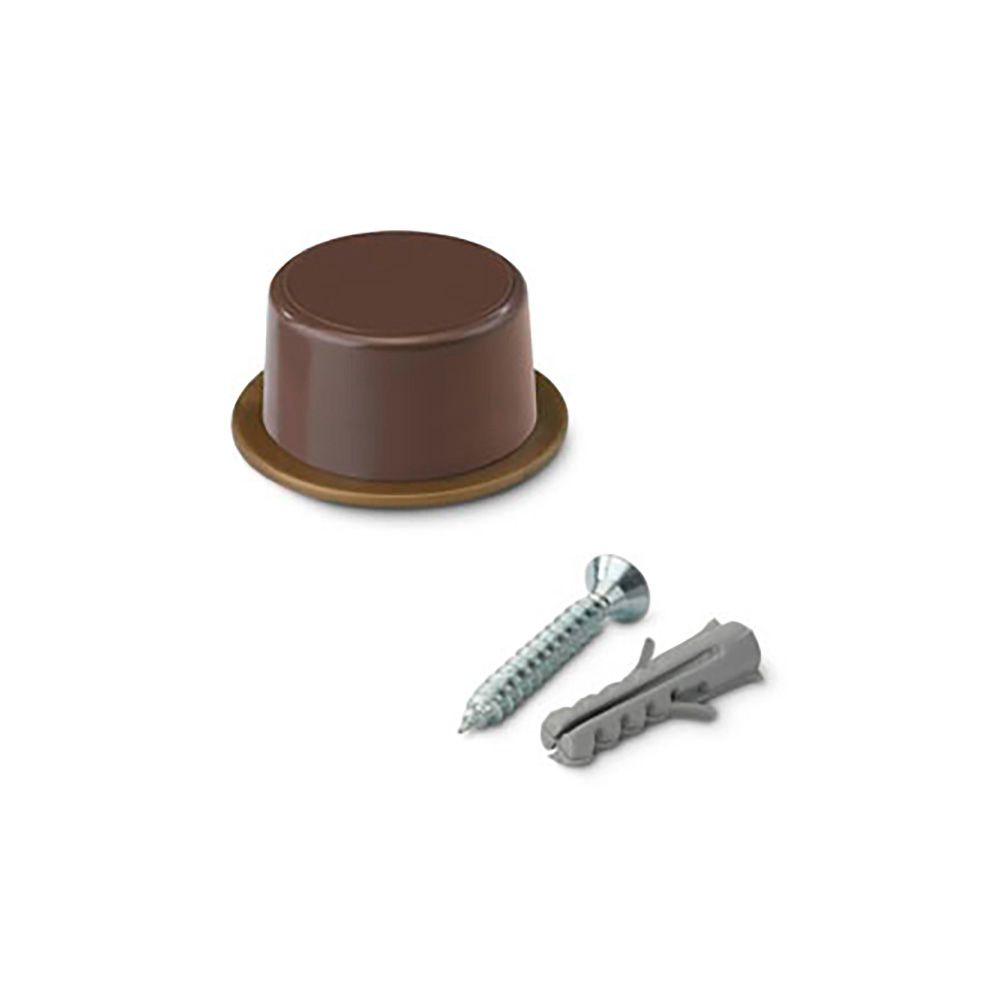 INOFIX Batente de porta, em pvc com acabamento marrom, fixação com parafuso, 2 peças, blister