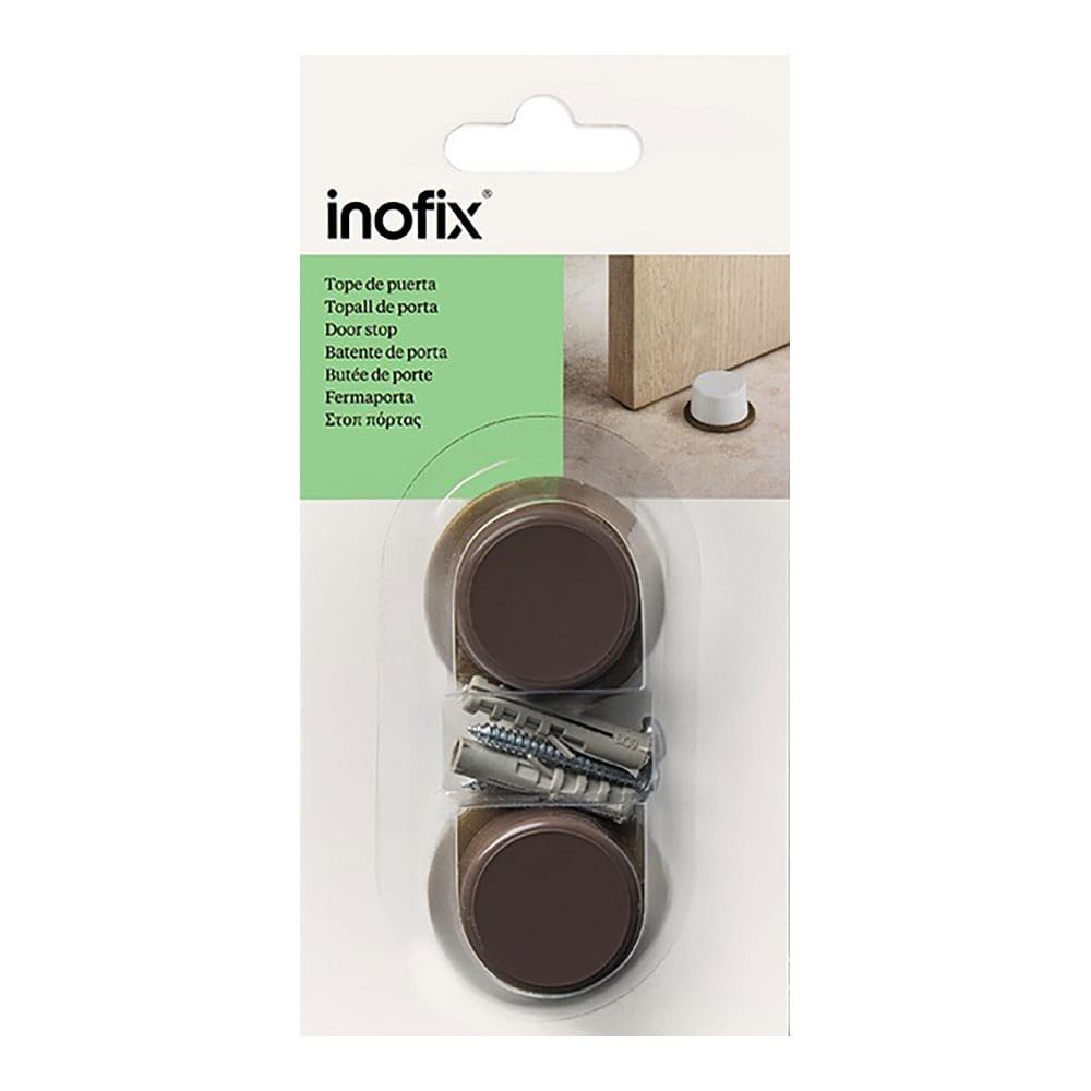 INOFIX Batente de porta, em pvc com acabamento marrom, fixação com parafuso, 2 peças, blister - Image 2
