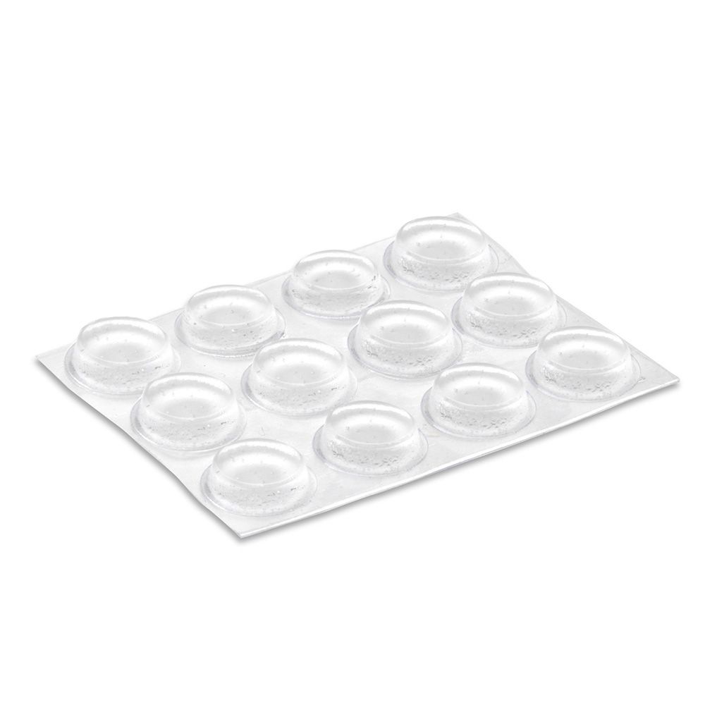 Tapetes autoadesivos, protetores e antiderrapantes, transparentes, Ø12,7 mm, 14 un, blister