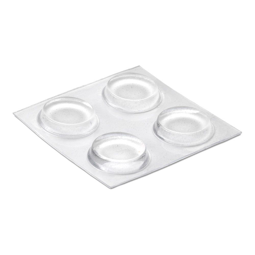 Tapetes autoadesivos, protetores e antiderrapantes, transparentes, Ø19 mm, 4 un, blister