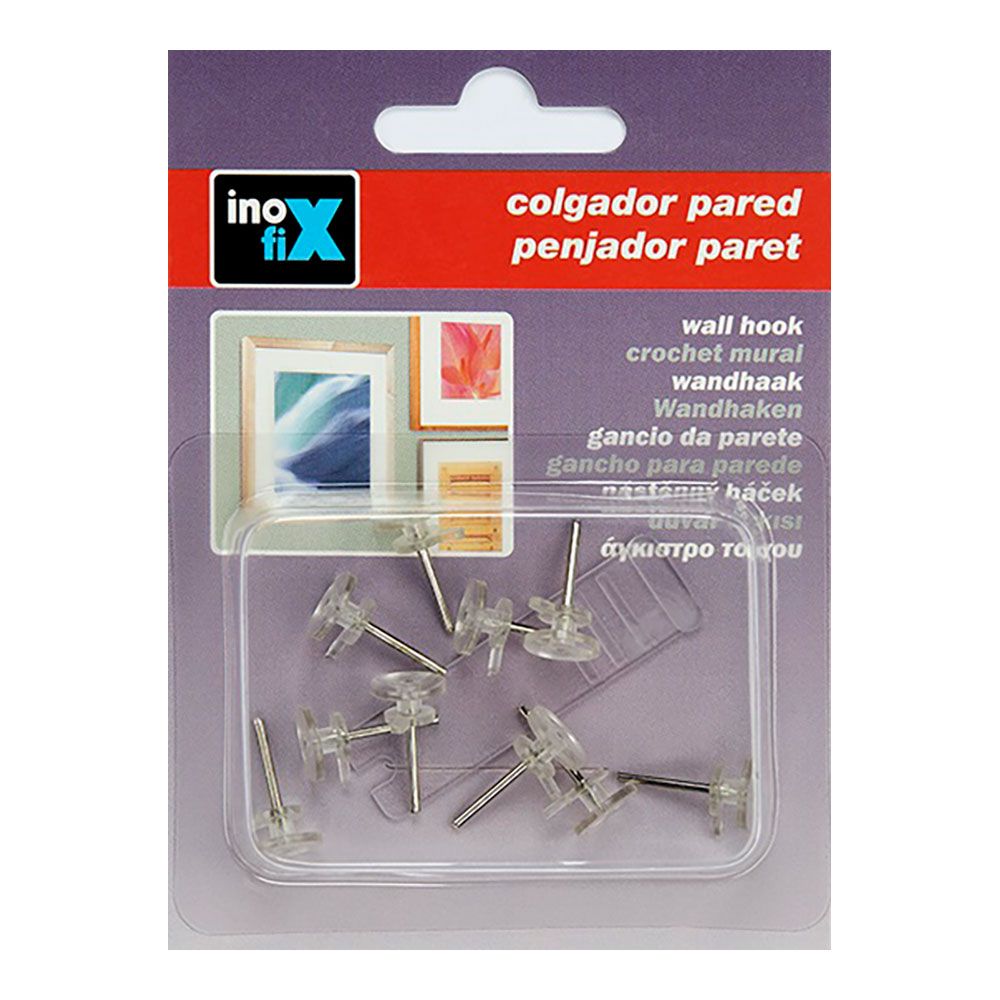 Suporte simples para quadros. trasnparente 3000-0 (blister 10 unid.) inofix - Image 2
