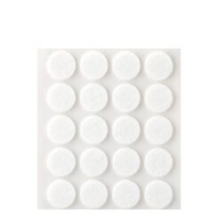 Feltro adesivo, circular, sintético, branco, Ø17 mm, 20 un, blister
