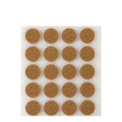 Feltro adesivo, circular, sintético, marrom, Ø17 mm, 20 un, blister